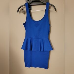 Forever 21 Royal Blue Peplum Mini Dress